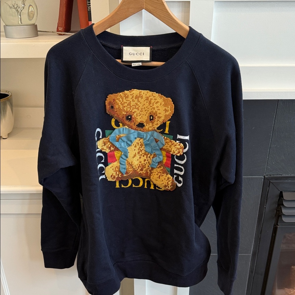 Gucci Navy Sweatshirt with Bear Design